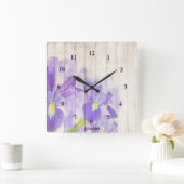 Horloge Carrée Purple Floral (Maison)