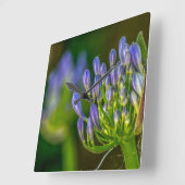 Horloge Carrée Purple Flower Wall Clock (Angle)