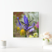 Horloge Carrée Purple iris Wall Clock (Maison)