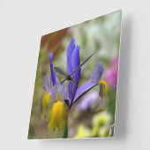 Horloge Carrée Purple iris Wall Clock (Angle)