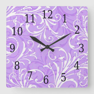 Horloge Carrée Purple Ornamental Square Clock