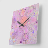Horloge Carrée Purple & Pink Modern Bubble Wall Clock (Angle)