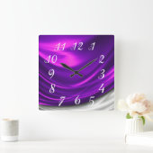 Horloge Carrée Purple Satin Wall Clock (Maison)