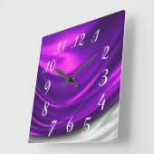 Horloge Carrée Purple Satin Wall Clock (Angle)