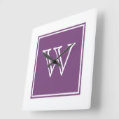 Horloge Carrée Purple Square Monogram Clock (Angle)