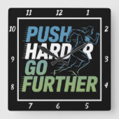 Horloge Carrée Push Harder Aller Plus Loin (Recto)