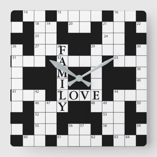 Horloge Carrée Puzzle Family Love (Recto)