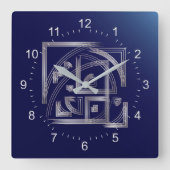 Horloge Carrée Puzzle Fibonacci (Recto)