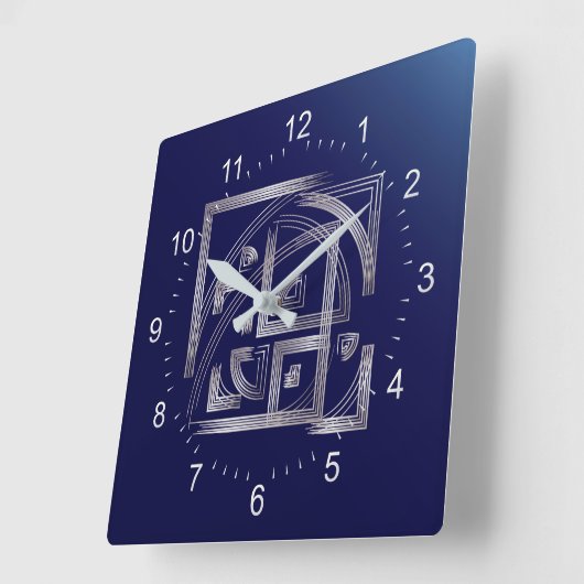 Horloge Carrée Puzzle Fibonacci (Angle)