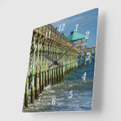 Horloge Carrée Quai Pêche Mur Casse (Angle)