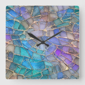Horloge Carrée Quartz Motif Verre (Recto)