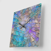 Horloge Carrée Quartz Motif Verre (Angle)