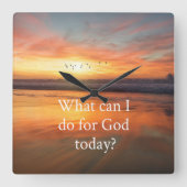 Horloge Carrée Que puis-je faire pour Dieu ? (Recto)