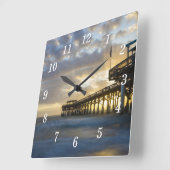 Horloge Carrée Quel Matin De Plage De Cocoa (Angle)