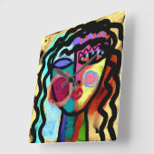 Horloge Carrée Quel que soit l'art Abstrait original (Angle)