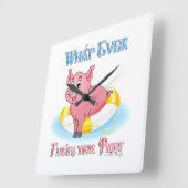 Horloge Carrée Quelle Que Soit La Flotte De Votre Piggy (Angle)