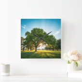 Horloge Carrée Quiet Time With a Big Tree (Maison)