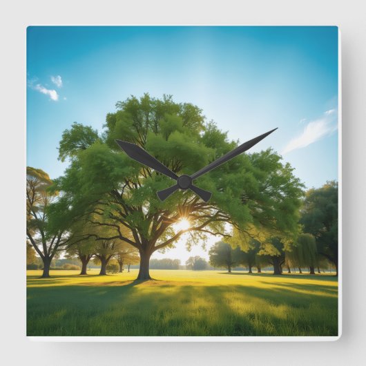 Horloge Carrée Quiet Time With a Big Tree (Recto)