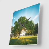 Horloge Carrée Quiet Time With a Big Tree (Angle)