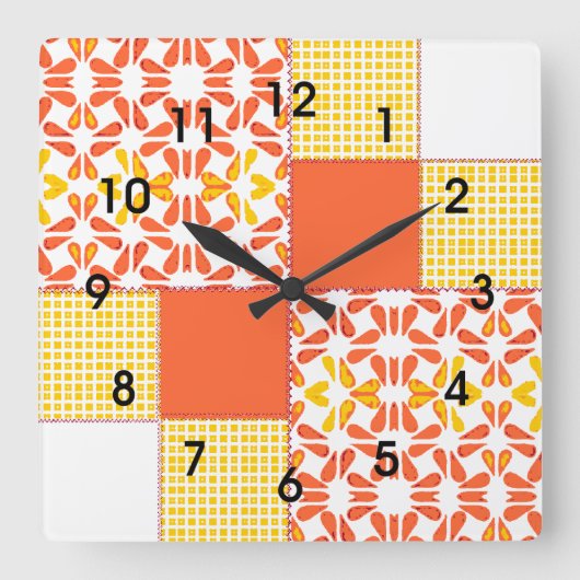 Horloge Carrée Quilt Block Pattern  "Autumn Tints" (Recto)