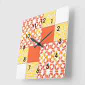 Horloge Carrée Quilt Block Pattern  "Autumn Tints" (Angle)