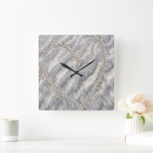 Horloge Carrée Quirky heart drawing in the square (Maison)