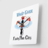 Horloge Carrée Quoi de neuf flotte vos chats (Angle)