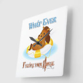 Horloge Carrée Quoi qu'il flotte votre cheval 2 (Angle)