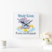 Horloge Carrée Quoi qu'il flotte votre éléphant (Maison)