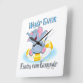 Horloge Carrée Quoi qu'il flotte votre éléphant (Angle)