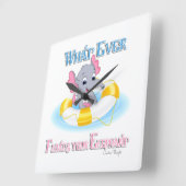 Horloge Carrée Quoi qu'il flotte votre éléphant 3 (Angle)