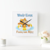 Horloge Carrée Quoi qu'il flotte votre Kitty (Maison)