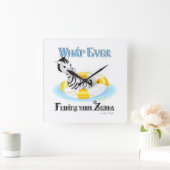 Horloge Carrée Quoi qu'il flotte votre Zebra 4 (Maison)