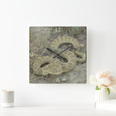 Horloge Carrée R20 serpent à sonnette des prairies blessé (Maison)
