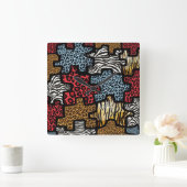 Horloge Carrée RAB Rockabilly Impression Animale Puzzle (Maison)