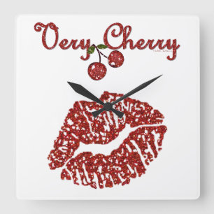 Horloge Carrée RAB Rockabilly Very Cherry Kiss