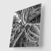 Horloge Carrée Racines massives de caoutchouc (Angle)