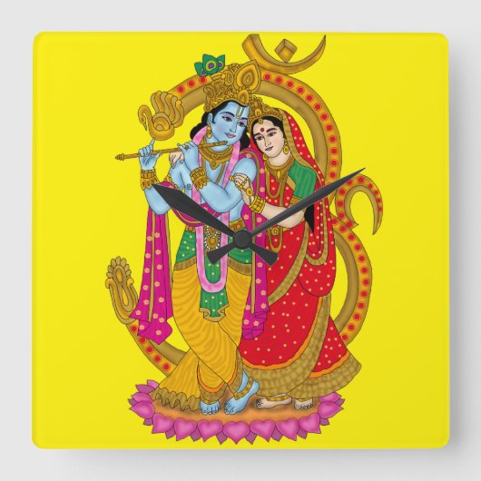 Horloge Carrée Radha Krishna Wall Clock (Recto)