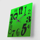 Horloge Carrée Radio Black Numbers (Angle)