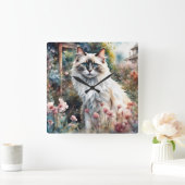 Horloge Carrée Ragdoll Chat en anglais Garden (Maison)