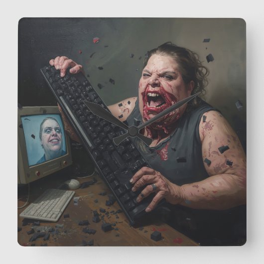 Horloge Carrée Rage Error: System Failure - Ctrl Alt Delirium (Recto)