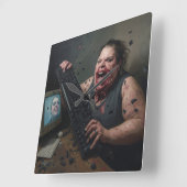 Horloge Carrée Rage Error: System Failure - Ctrl Alt Delirium (Angle)