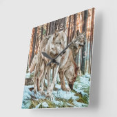 HORLOGE CARRÉE RAIDERS D'ÉPOQUE WOLF PACK (Angle)