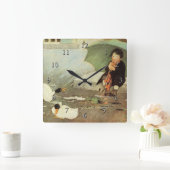 Horloge Carrée Rain, Rain Go Away Nursery Rhyme (Maison)