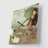 Horloge Carrée Rain, Rain Go Away Nursery Rhyme (Angle)