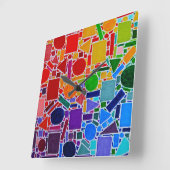 Horloge Carrée Rainbow Colour Chart Wheel moderne abstract (Angle)