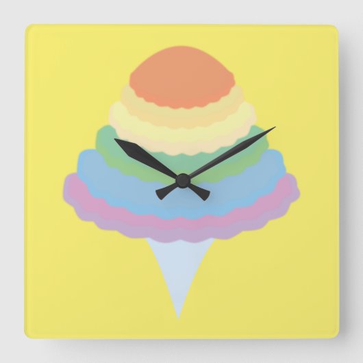 Horloge Carrée Rainbow Cotton Candy (Recto)