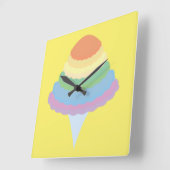 Horloge Carrée Rainbow Cotton Candy (Angle)