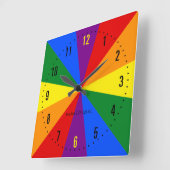 Horloge Carrée Rainbow LGBTQ American Pride Diversité Drapeau (Angle)