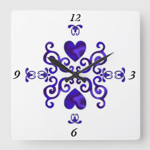 Horloge Carrée Rainbow Lily and Heart